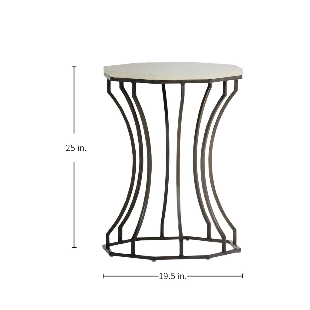 Audrey Wrought Iron Octagonal Outdoor End Table
