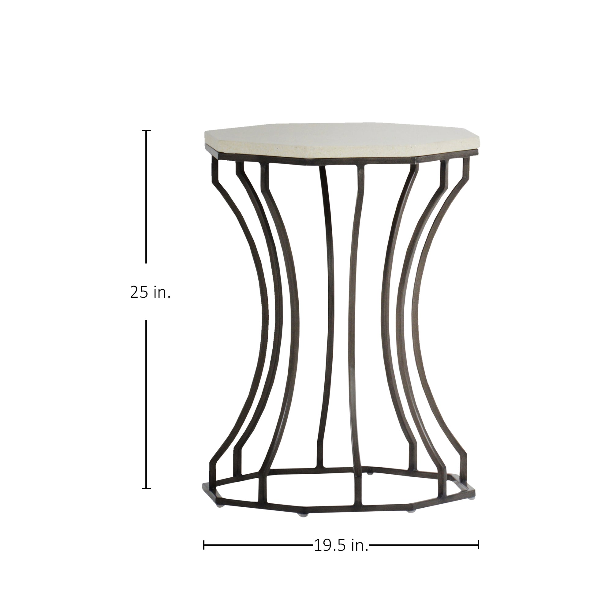 Audrey Wrought Iron Octagonal Outdoor End Table