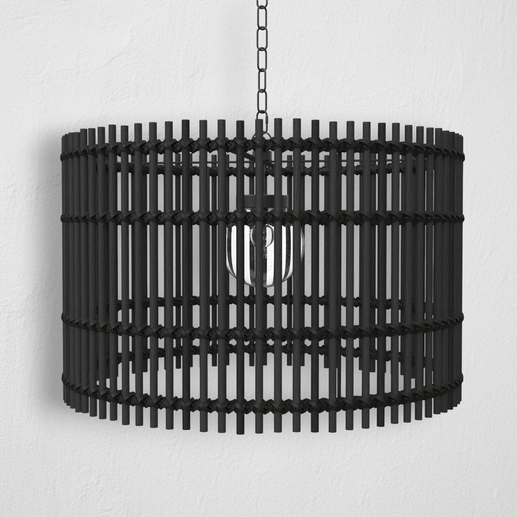 Sherman N-Dura Resin Rattan 30" Drum Chandelier