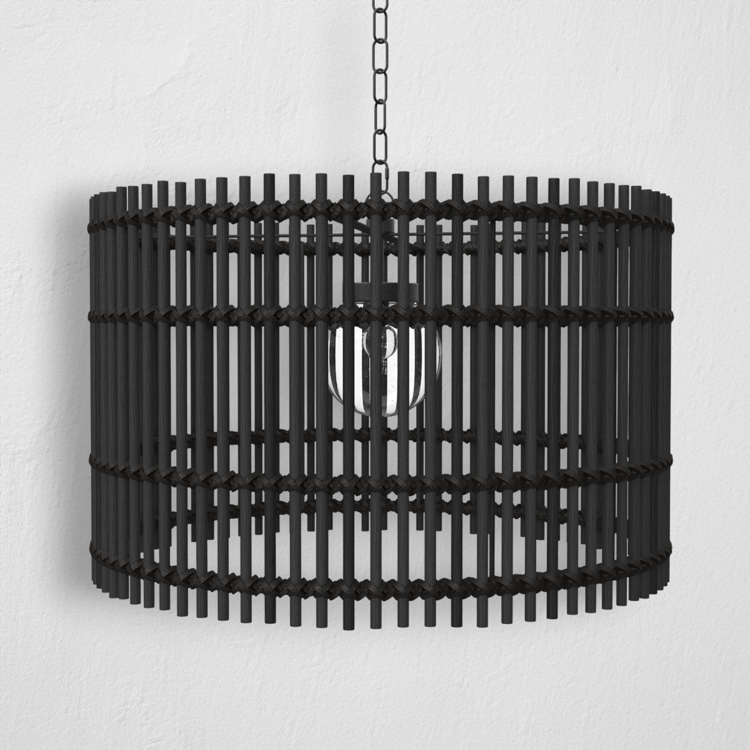 Sherman N-Dura Resin Rattan 30" Drum Chandelier