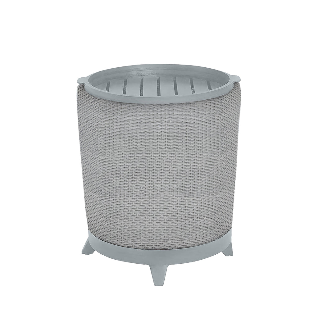 Halo Wicker 22" Round Outdoor Pedestal End Table