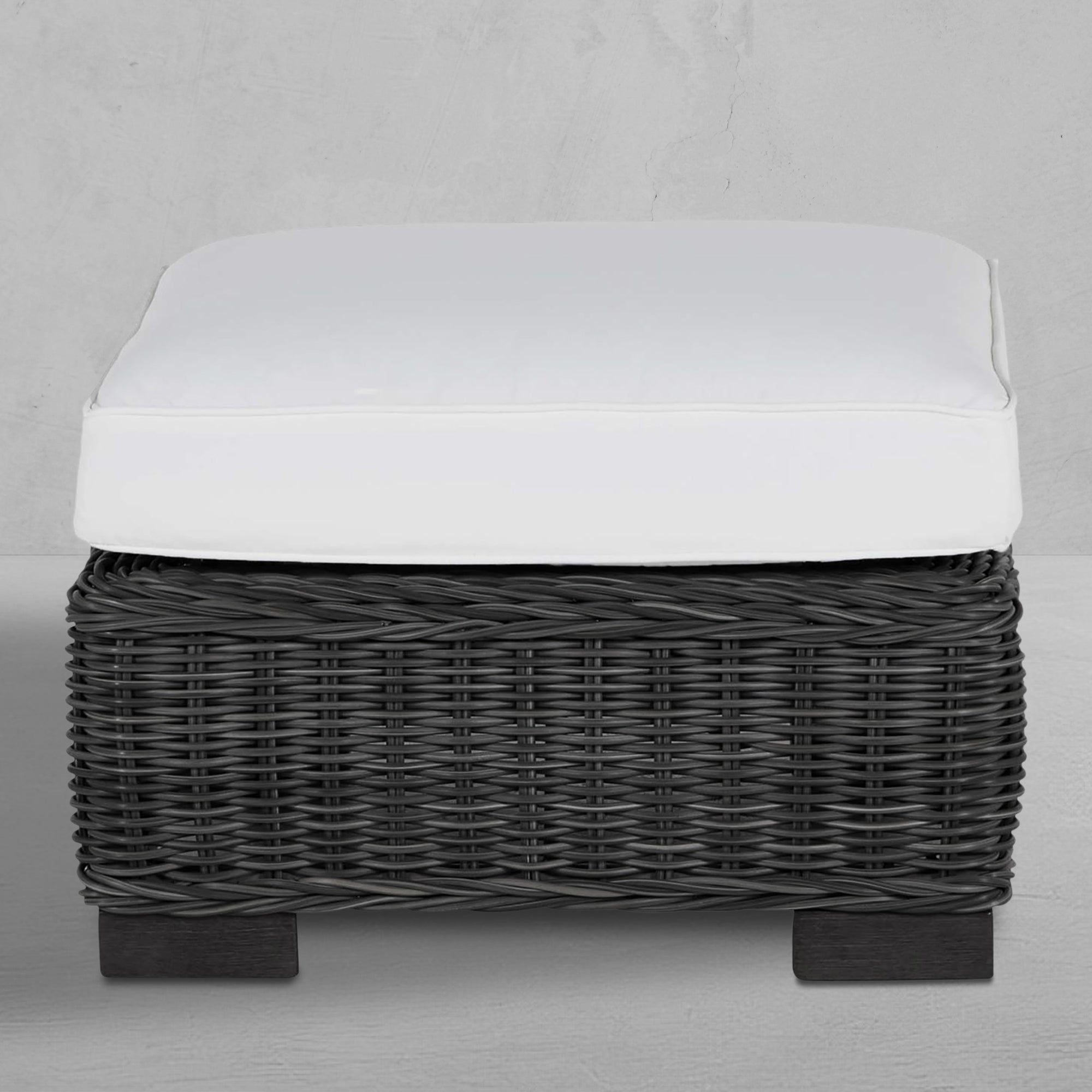 Rustic N-Dura Resin Wicker Outdoor Woven Ottoman