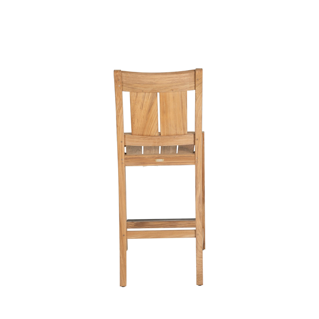 Croquet Teak Outdoor Transitional Counter Stool