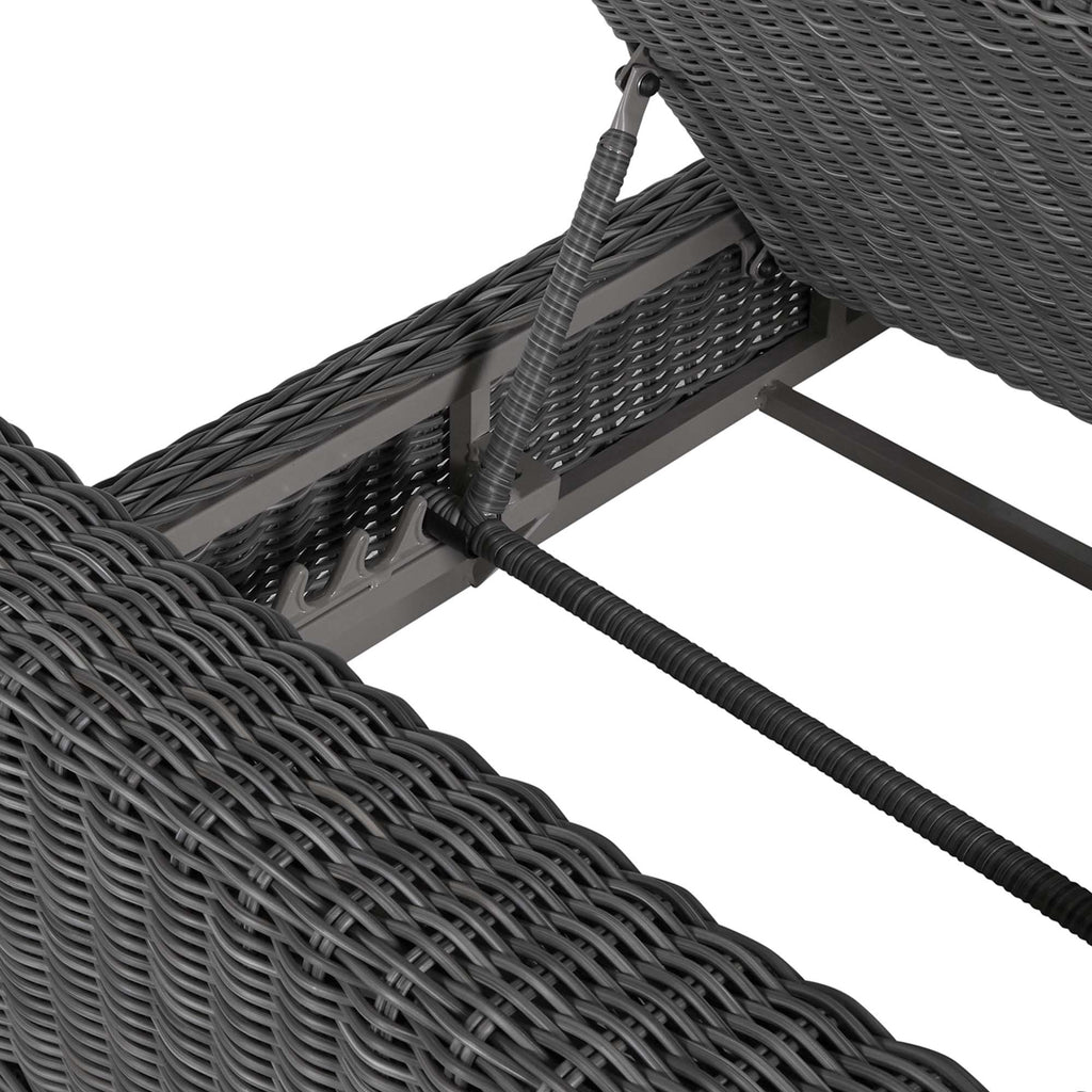 Rustic Wicker Outdoor Armless Chaise Lounge