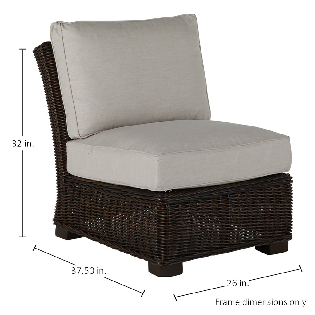 Rustic Woven Wicker Sectional Slipper Chair