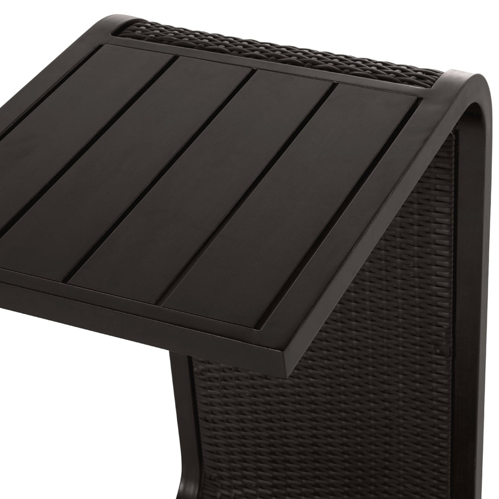 Woven Wicker 14.5" Square Outdoor C Table