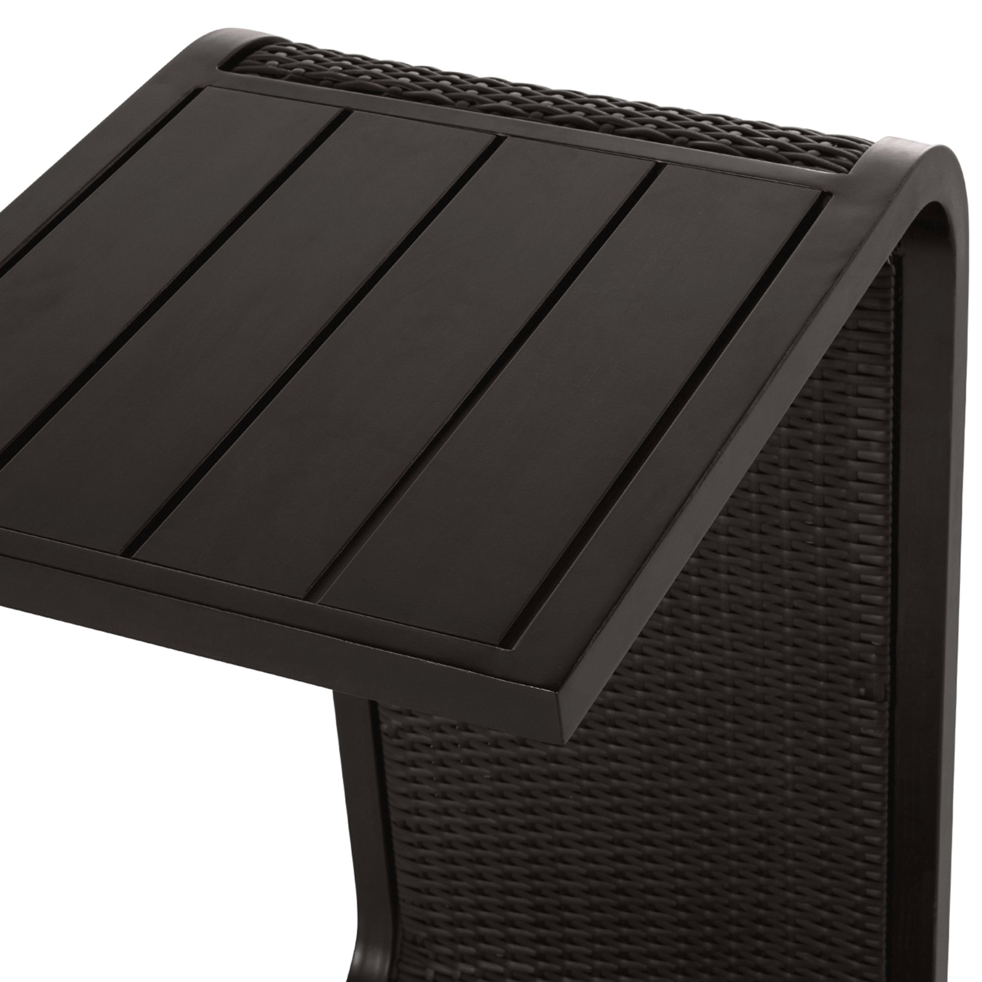 Woven Wicker 14.5" Square Outdoor C Table