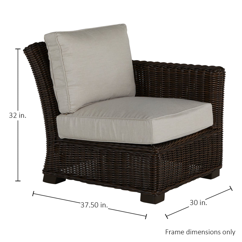Rustic Resin Wicker Outdoor RAF Sectional Sofa