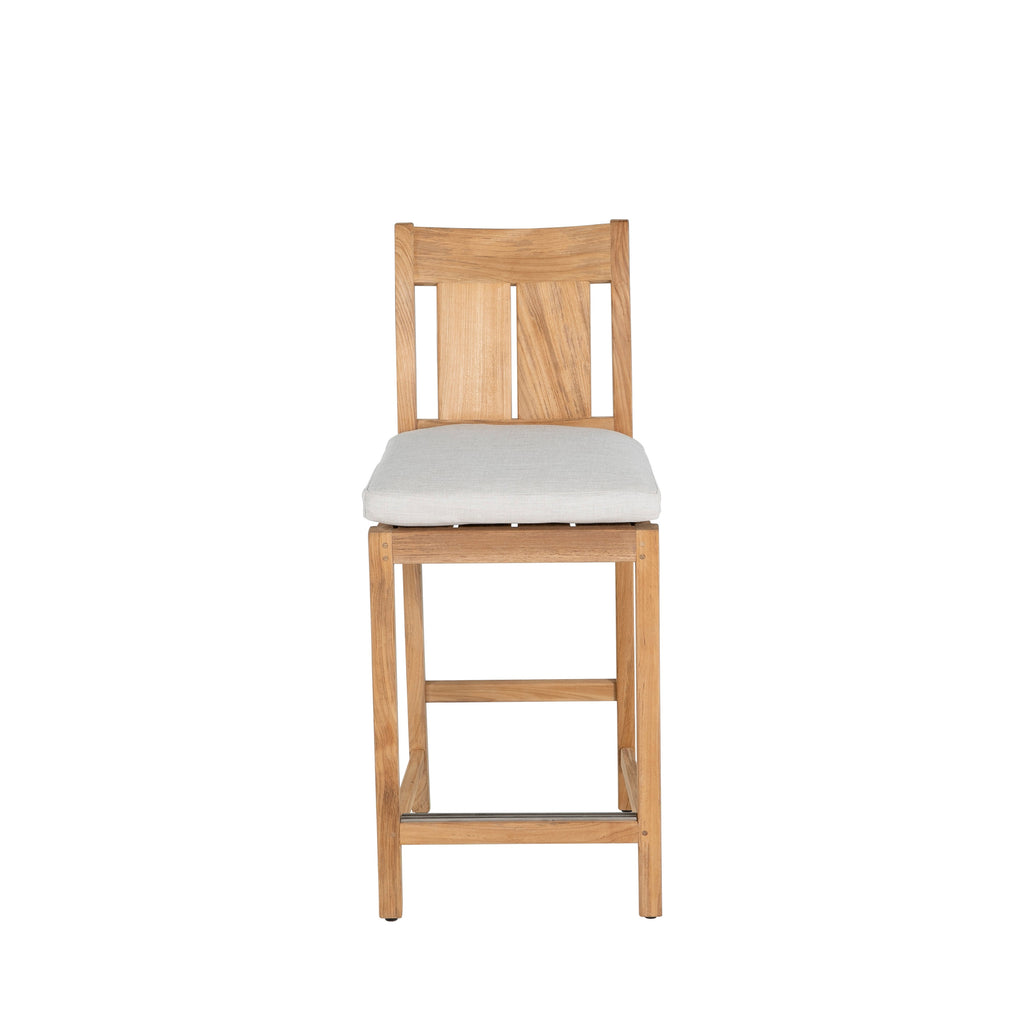 Croquet Teak Outdoor Transitional Counter Stool