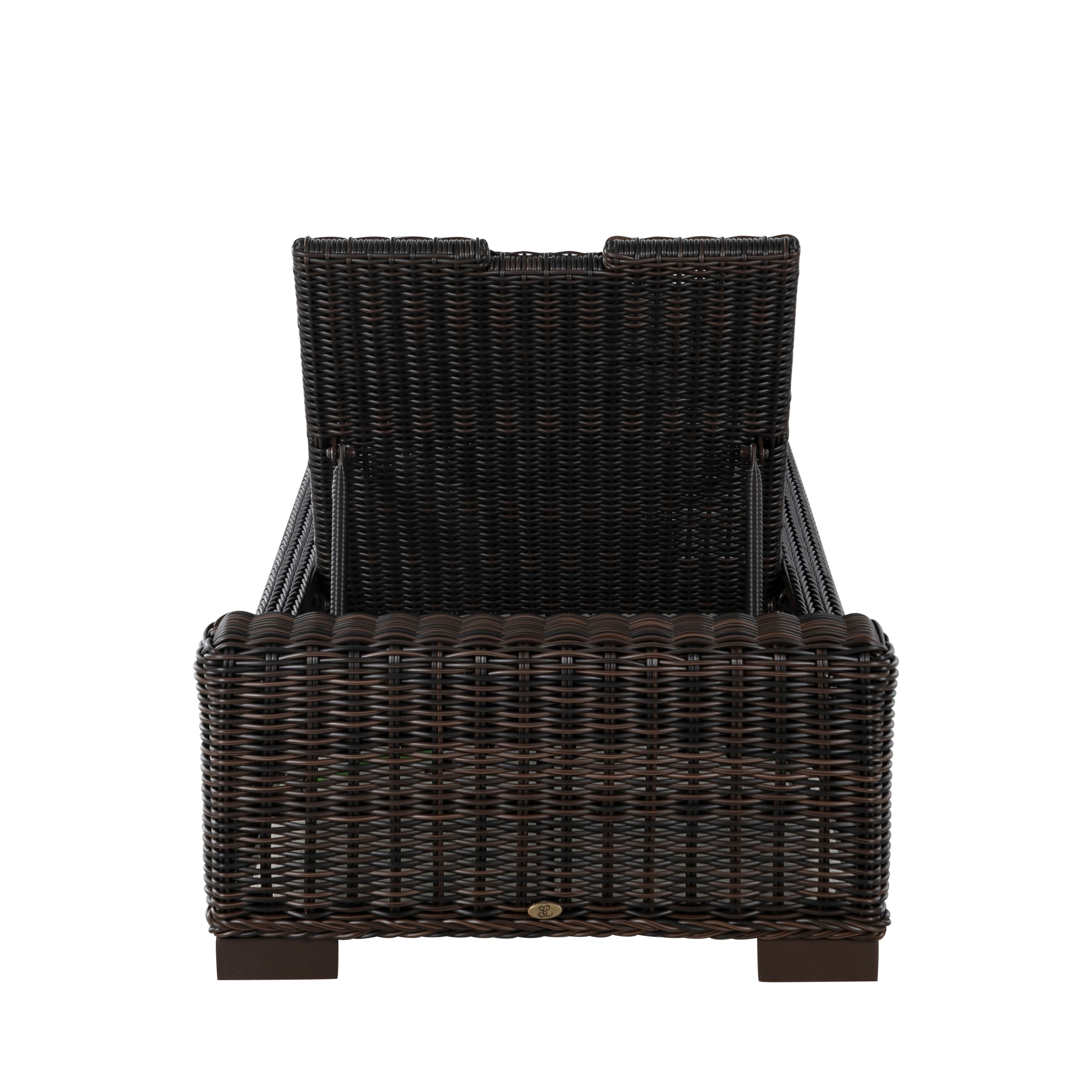 Rustic Wicker Outdoor Armless Chaise Lounge
