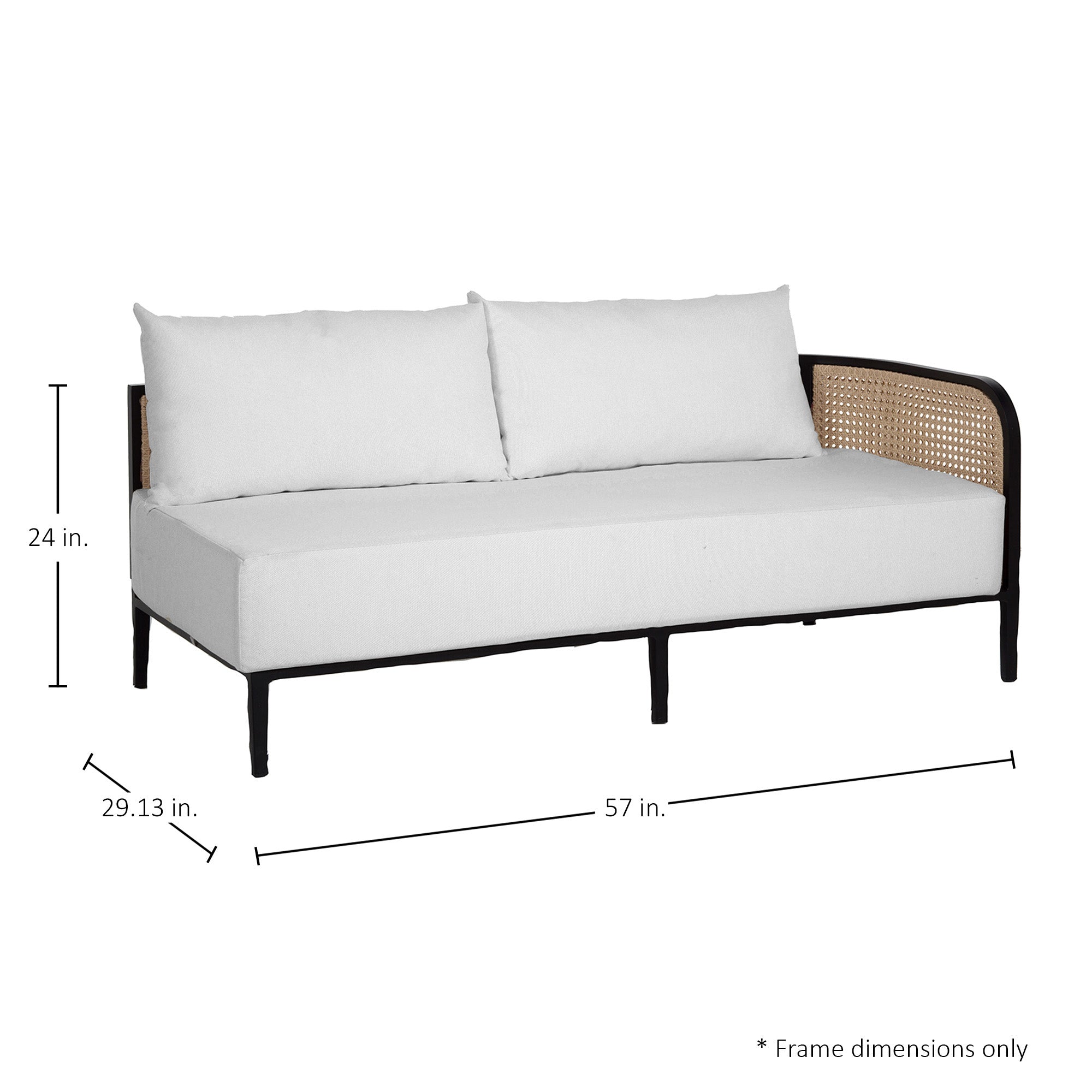Havana Resin Wicker Outdoor Right Arm Facing Sofa