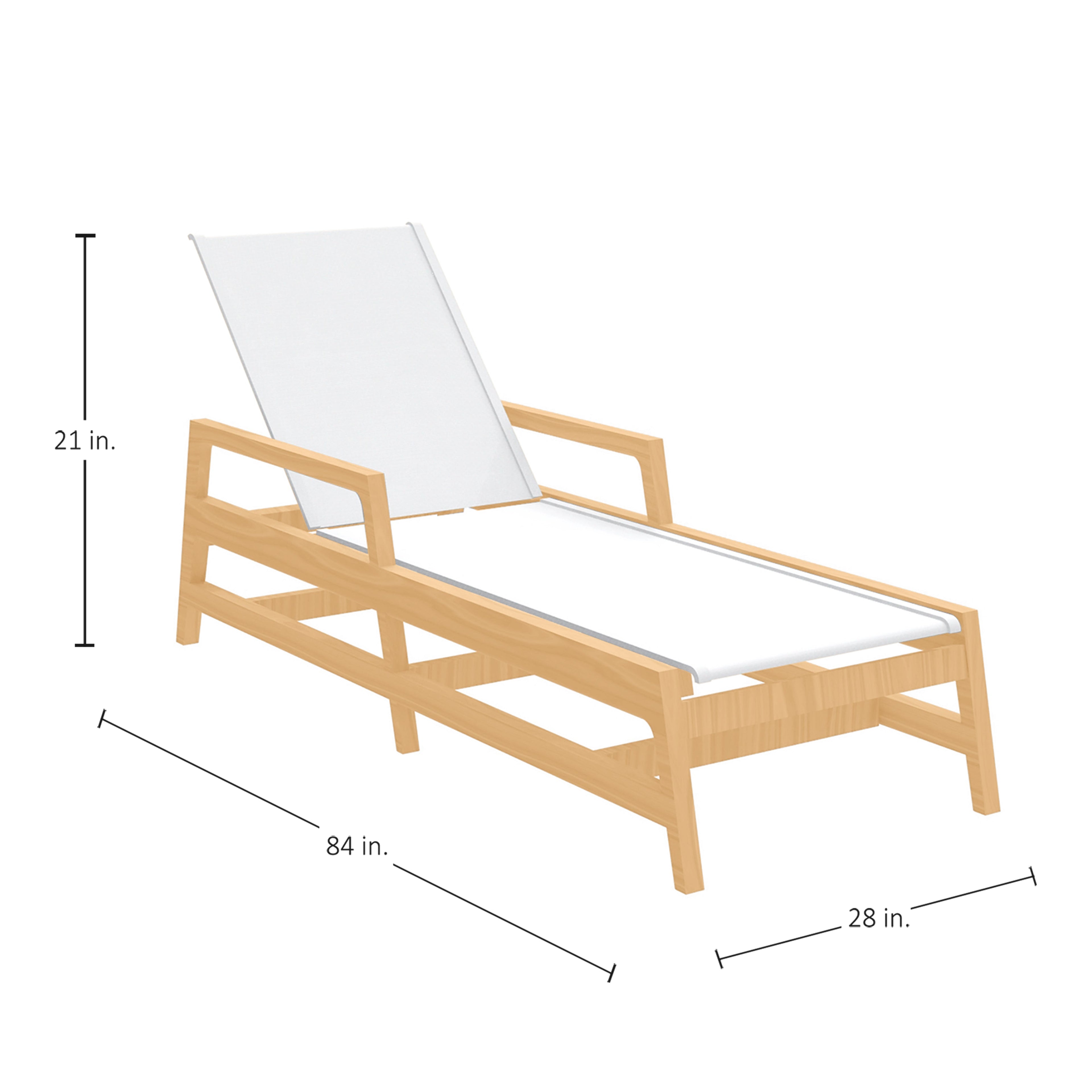 Seashore Wood Outdoor Chaise Lounge