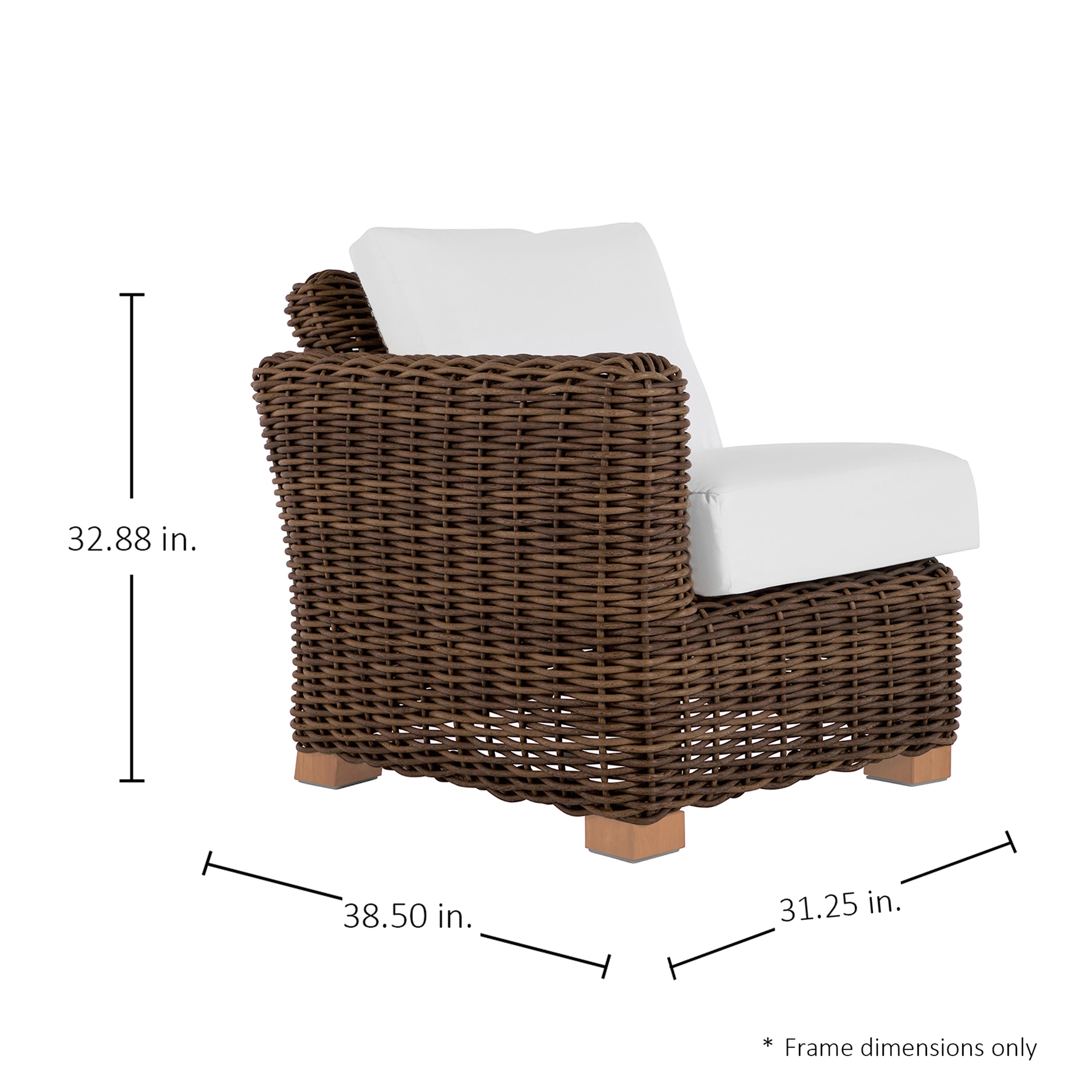 Montauk Wicker Left Arm Facing Sectional Chair