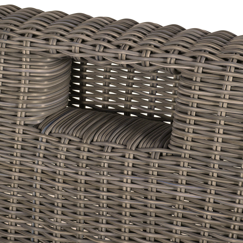 Rustic Woven Wicker Outdoor Swivel Lounge Chair