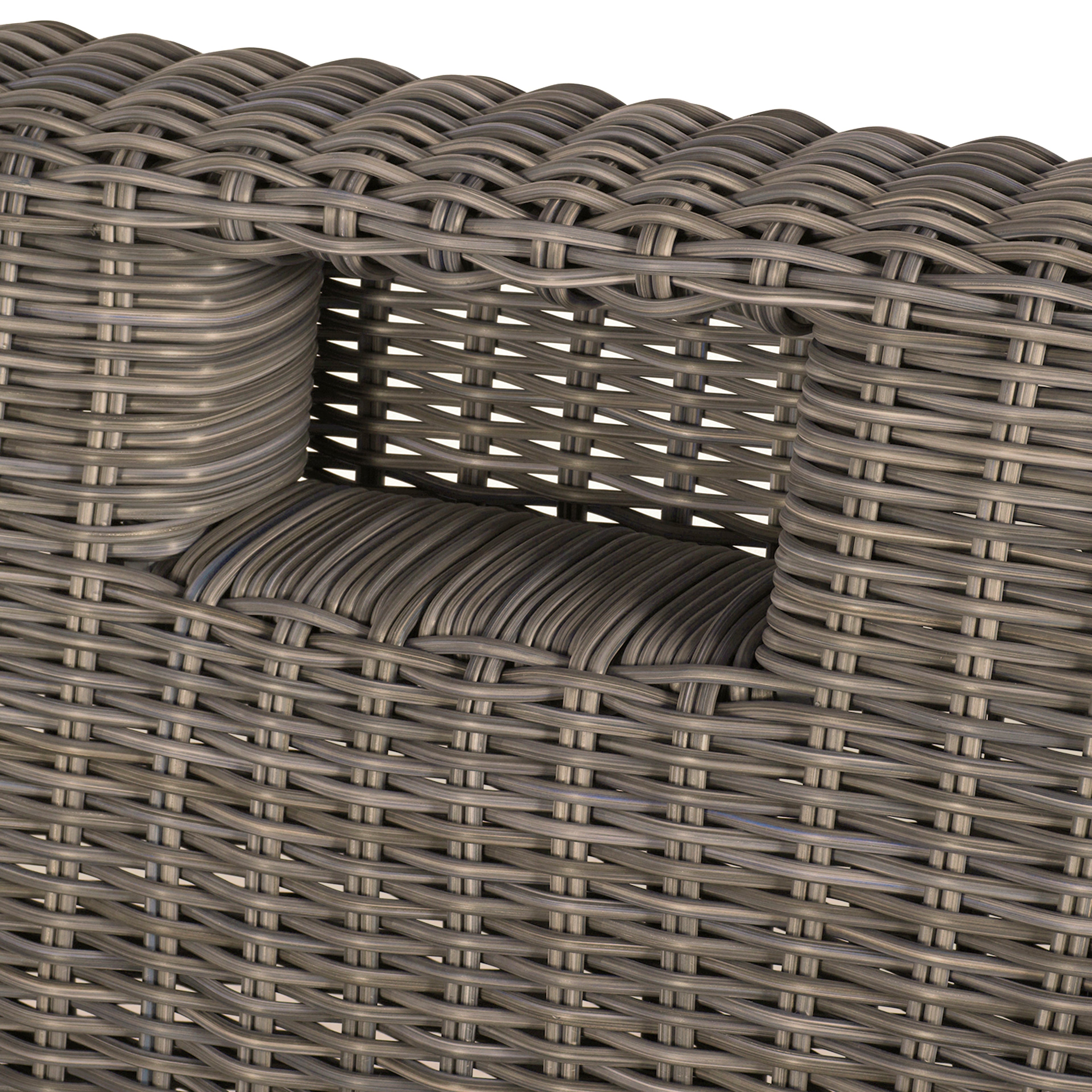 Rustic Woven Wicker Outdoor Swivel Lounge Chair