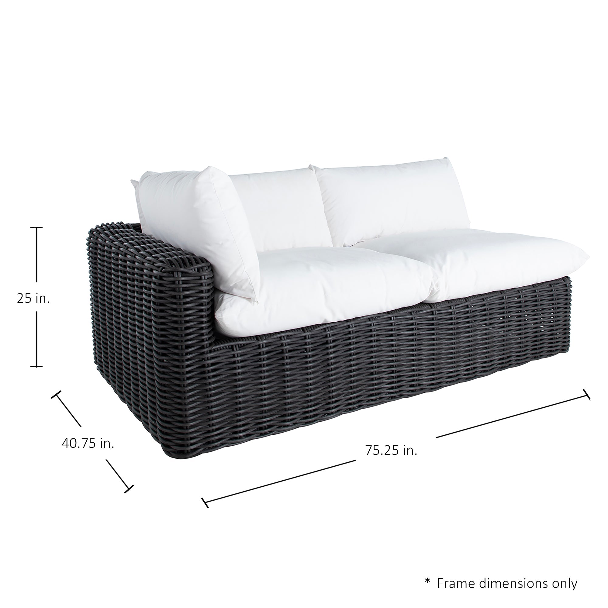 Montecito Resin Wicker Left Arm Facing Loveseat