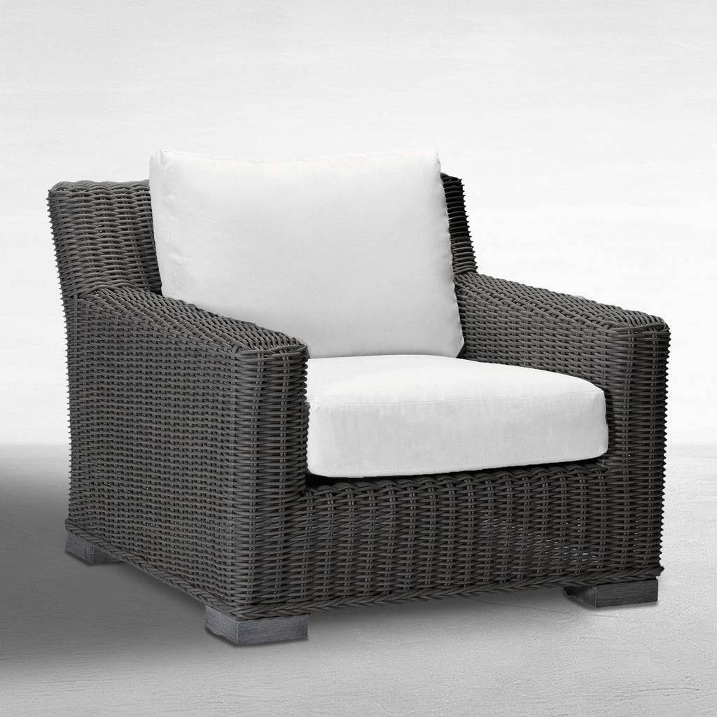 Rustic Woven Resin Wicker Outdoor Lounge Chair