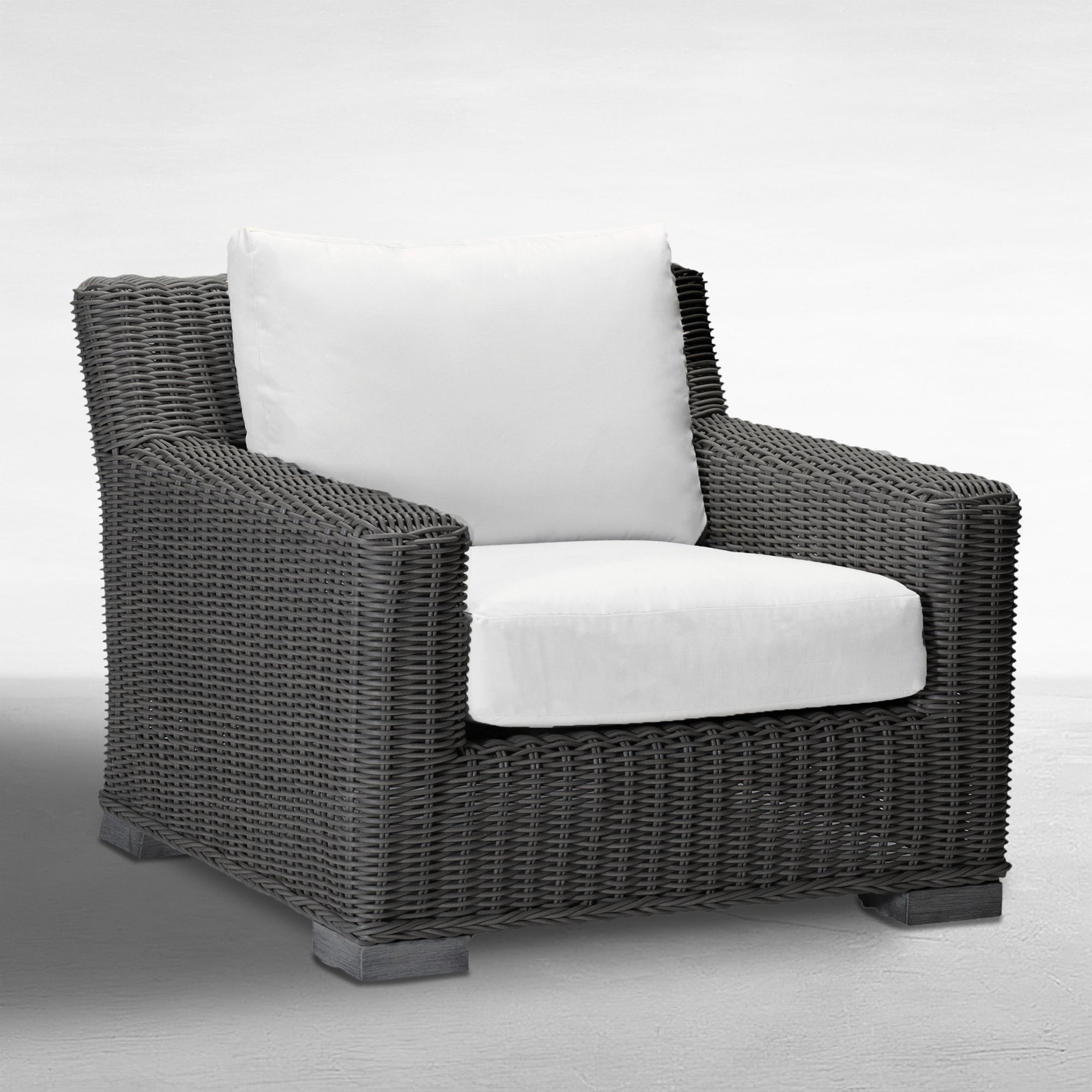 Rustic Woven Resin Wicker Outdoor Lounge Chair