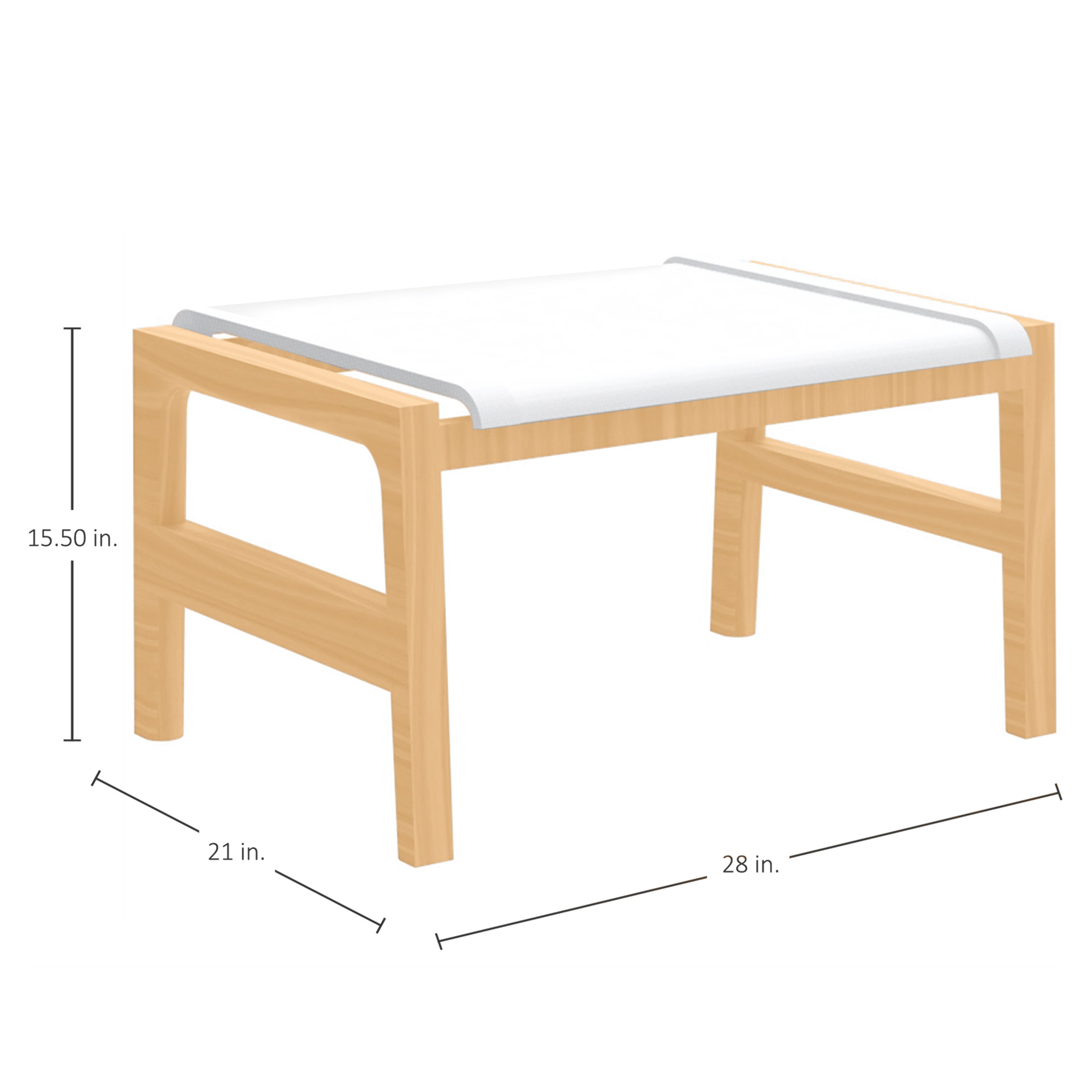 Seashore N-Dura Wood Outdoor Ottoman