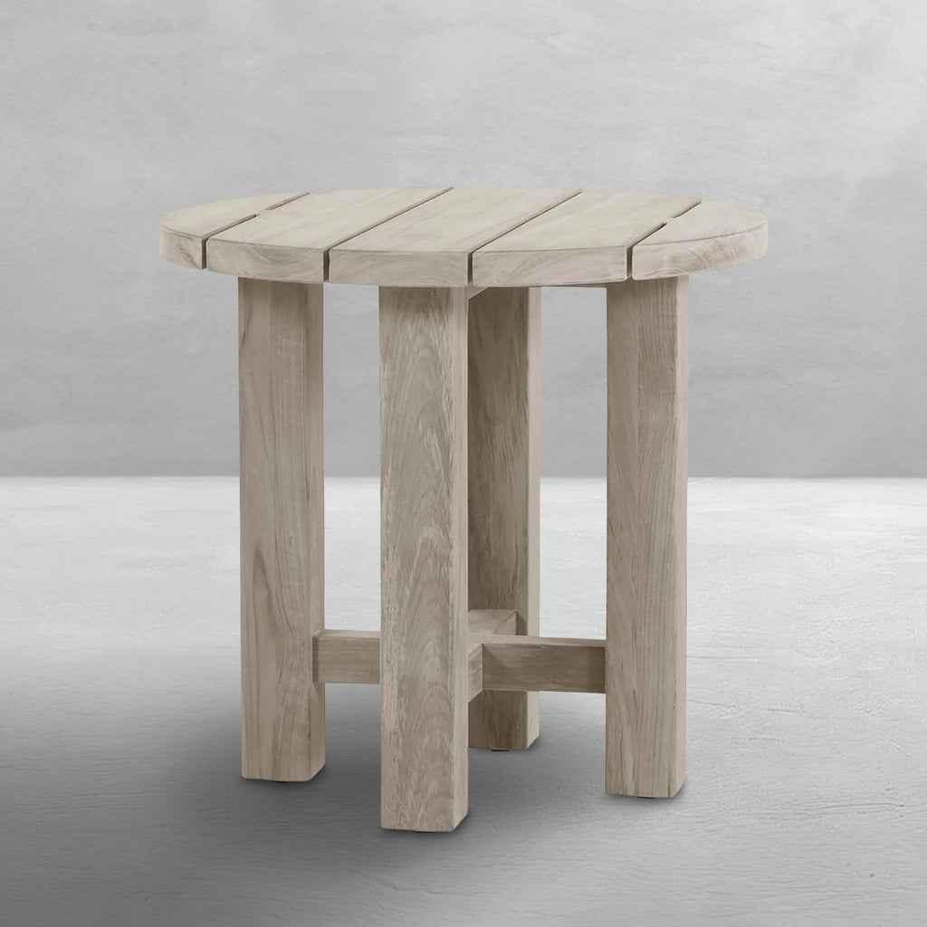 Croquet Teak 24.25" Round Outdoor End Table