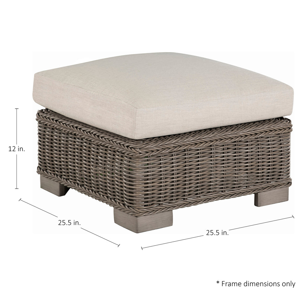 Rustic N-Dura Resin Wicker Outdoor Woven Ottoman