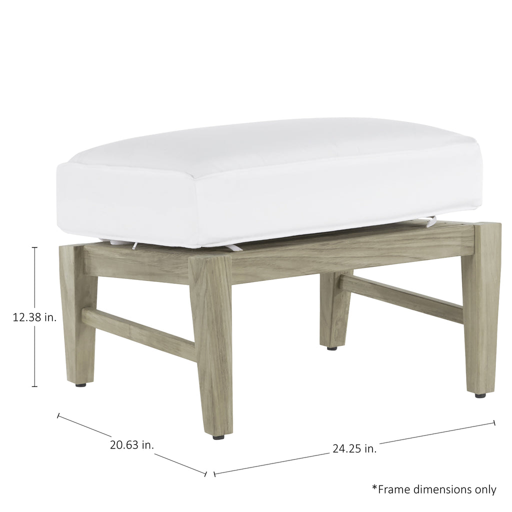 Croquet Teak Outdoor Woven Ottoman