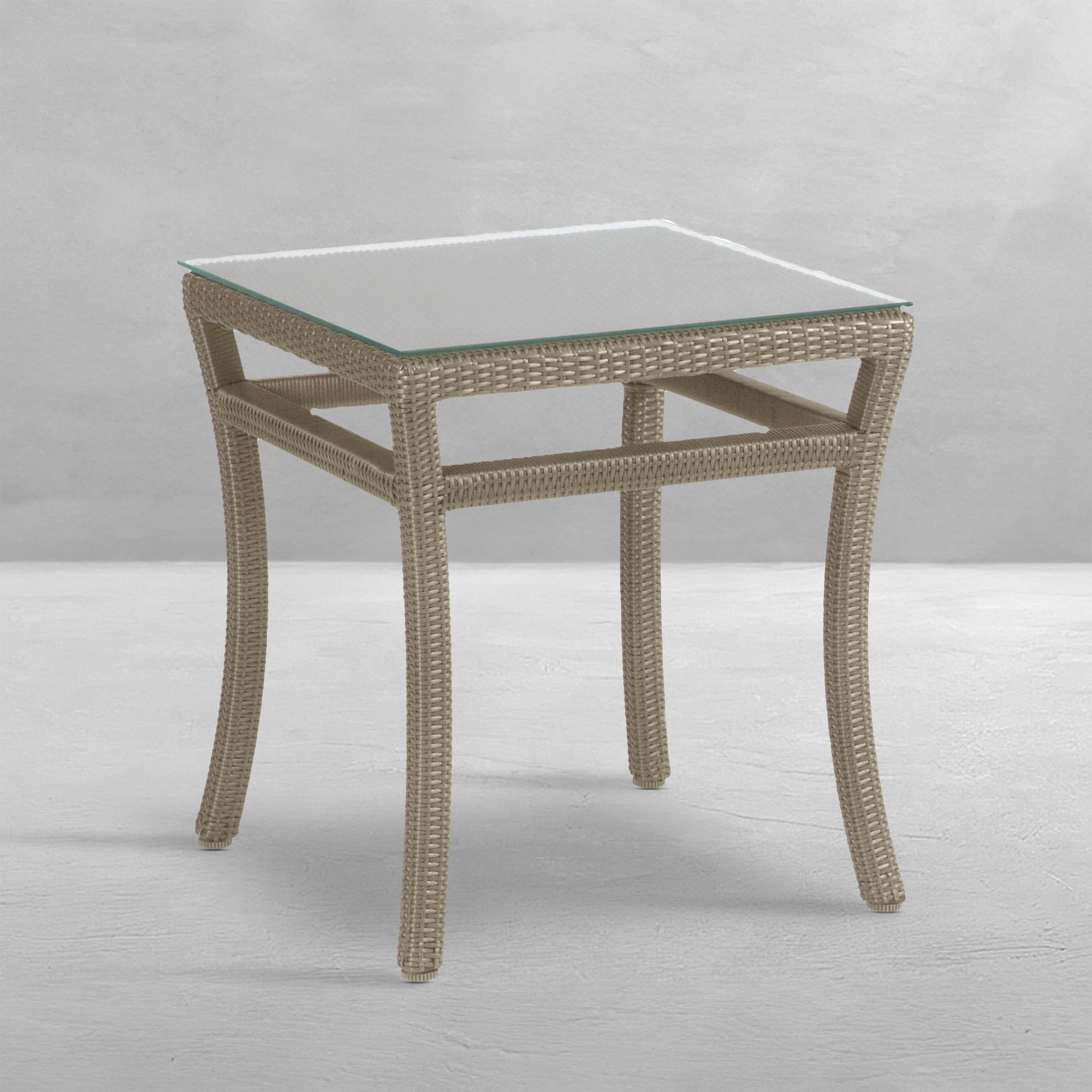 Club Woven Wicker 20" Square Outdoor End Table