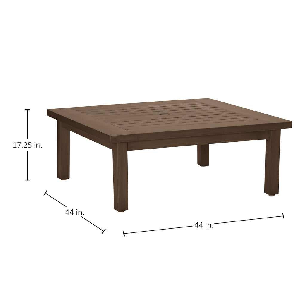 Club Aluminum 43" Square Outdoor Coffee Table