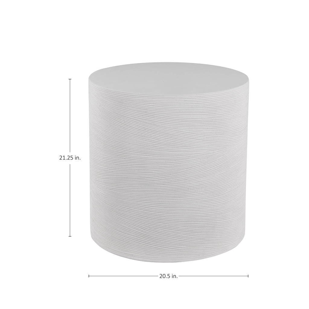 Caraway 20.5" Round Outdoor Pedestal Side Table