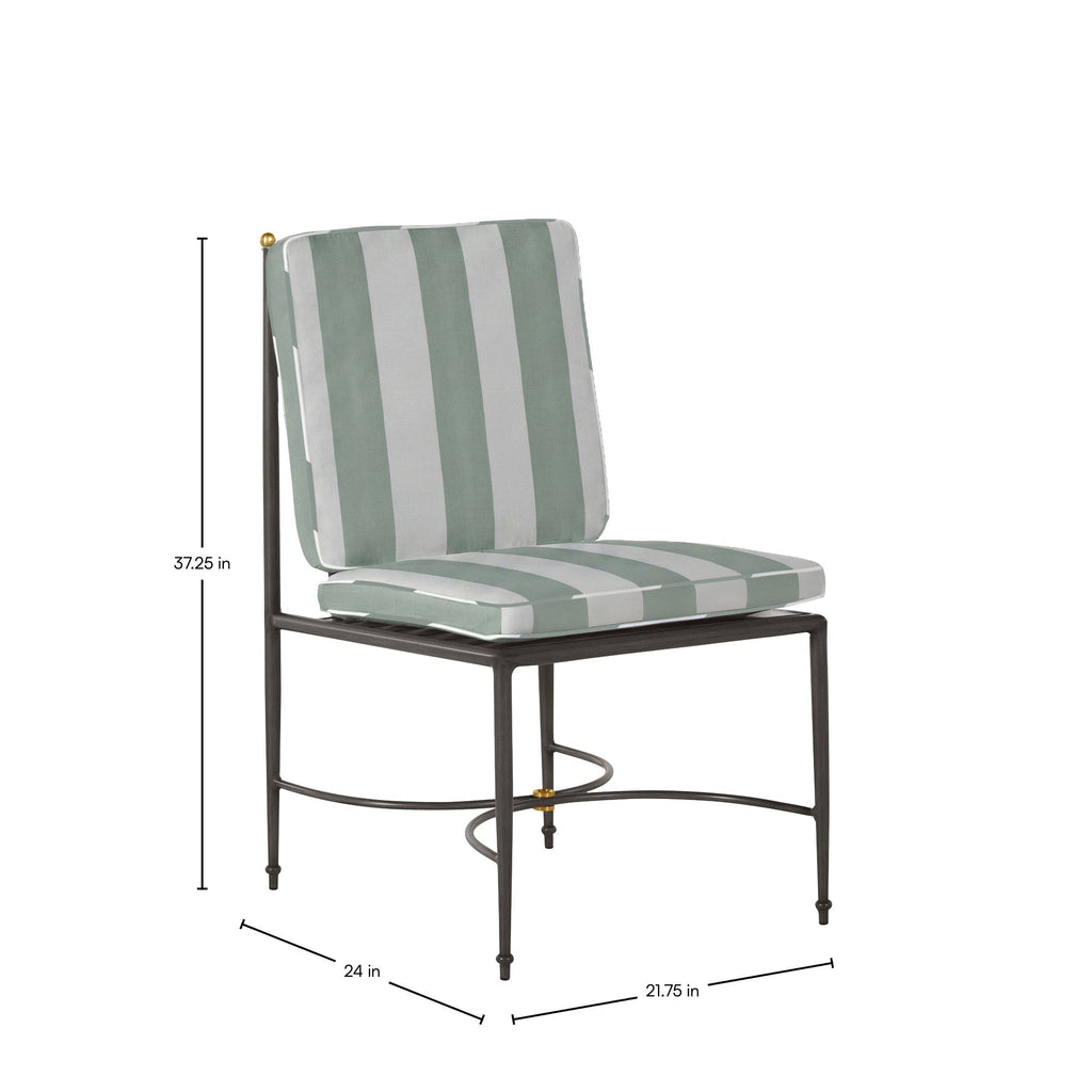 QS Roma Side Chair, Slate Gray-Cabana Stripe Mist