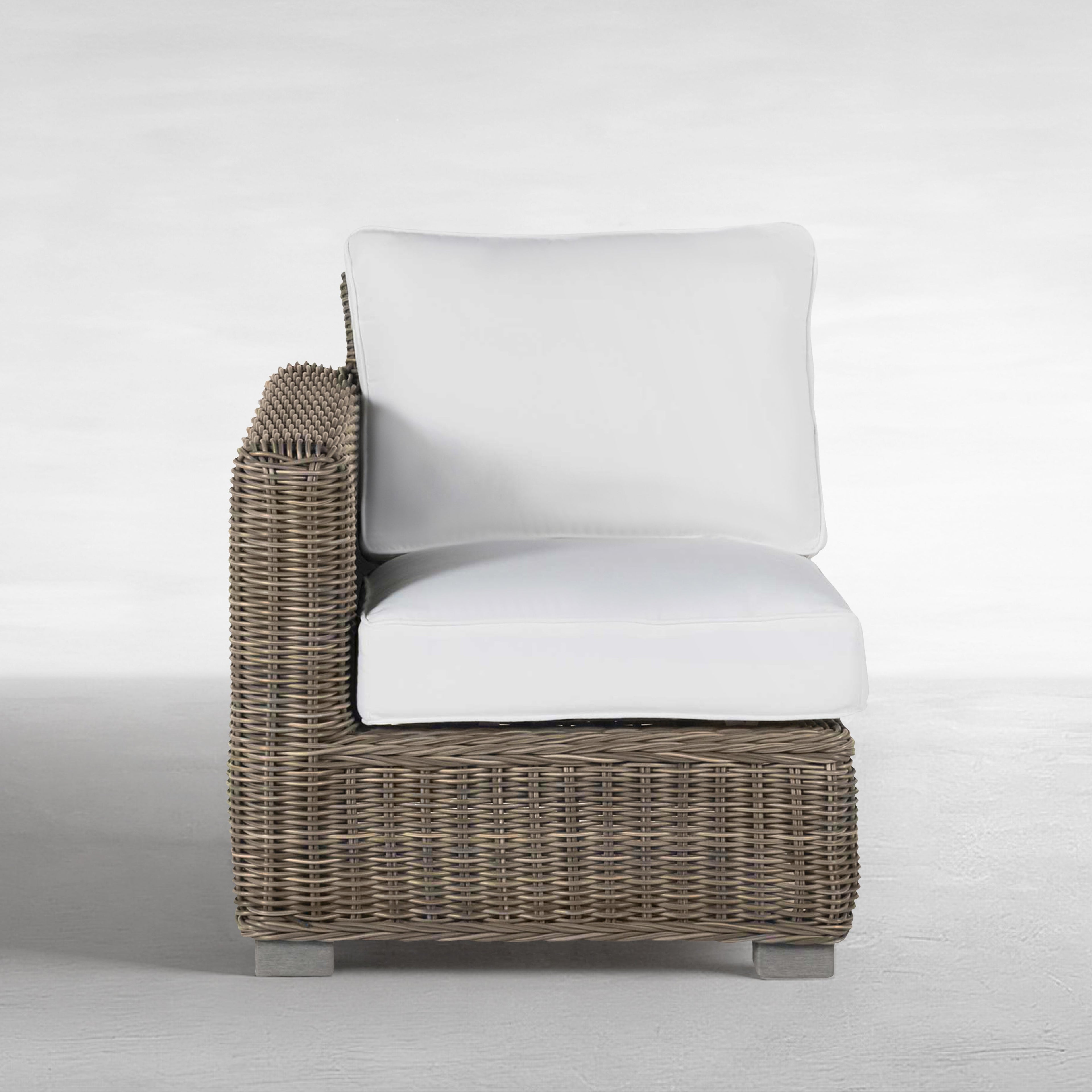 Rustic Resin Wicker Outdoor LAF Sectional Sofa