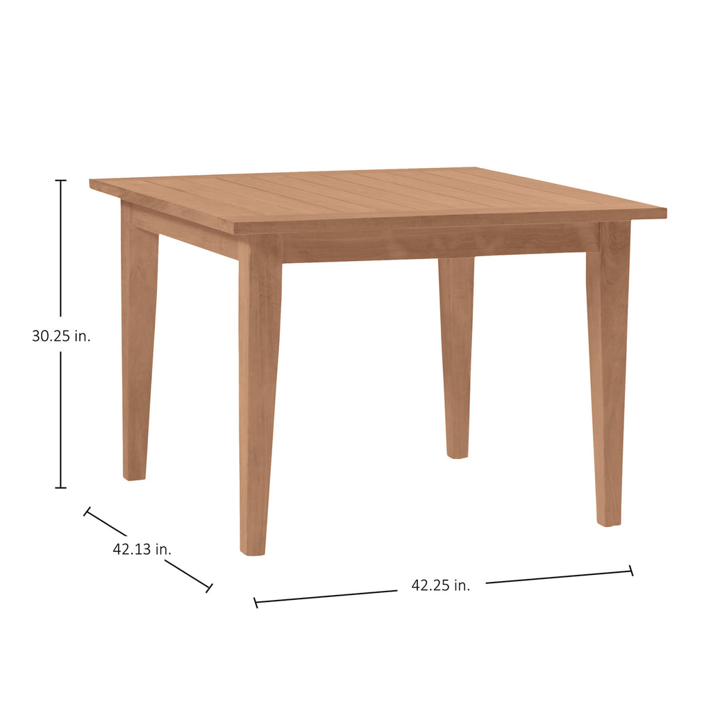 Club Teak 42.25" Square Outdoor Dining Farm Table