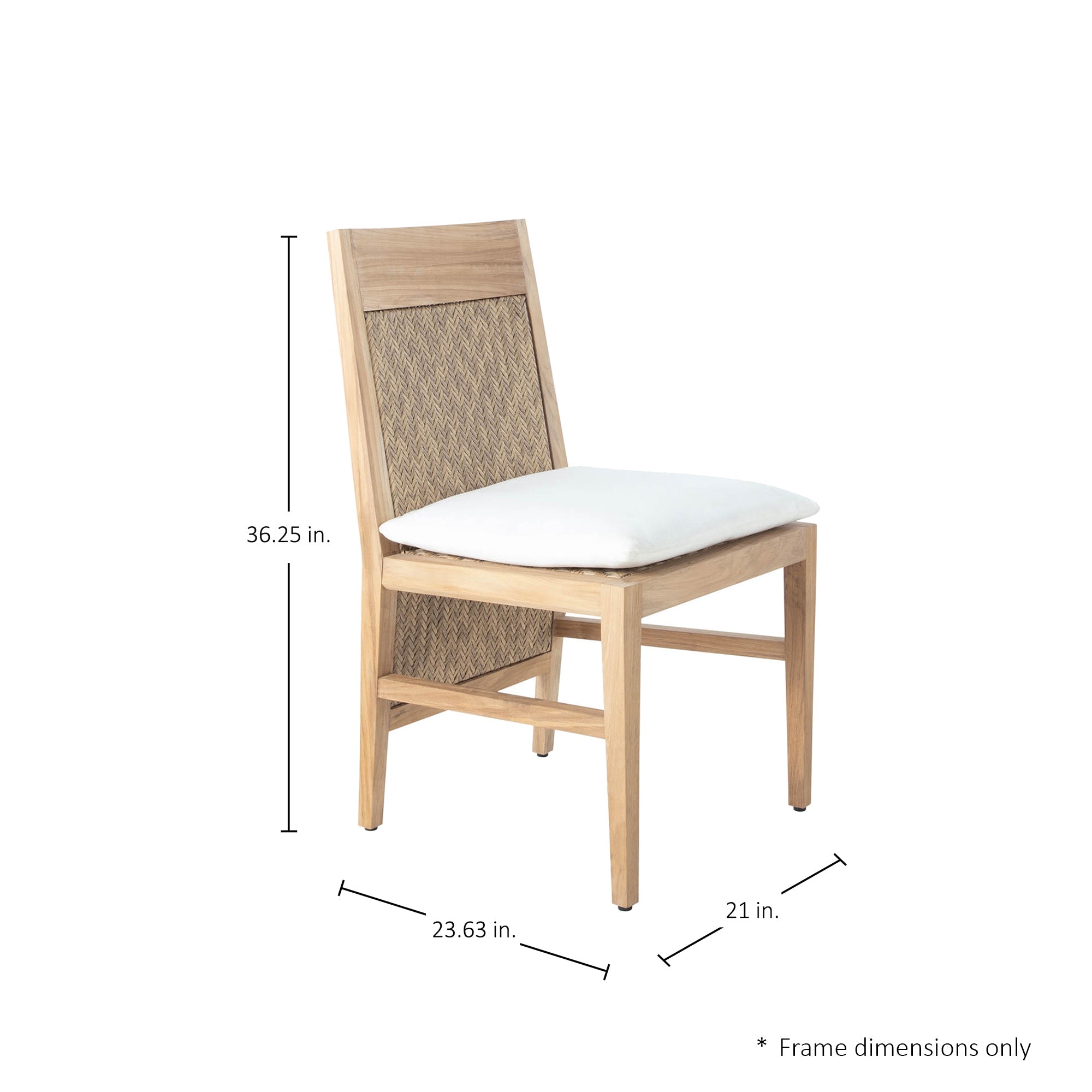Savannah Resin Wicker Outdoor Teak Side Chair