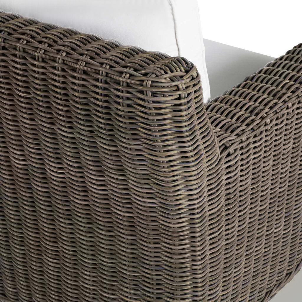 Rustic Resin Wicker Outdoor RAF Sectional Sofa