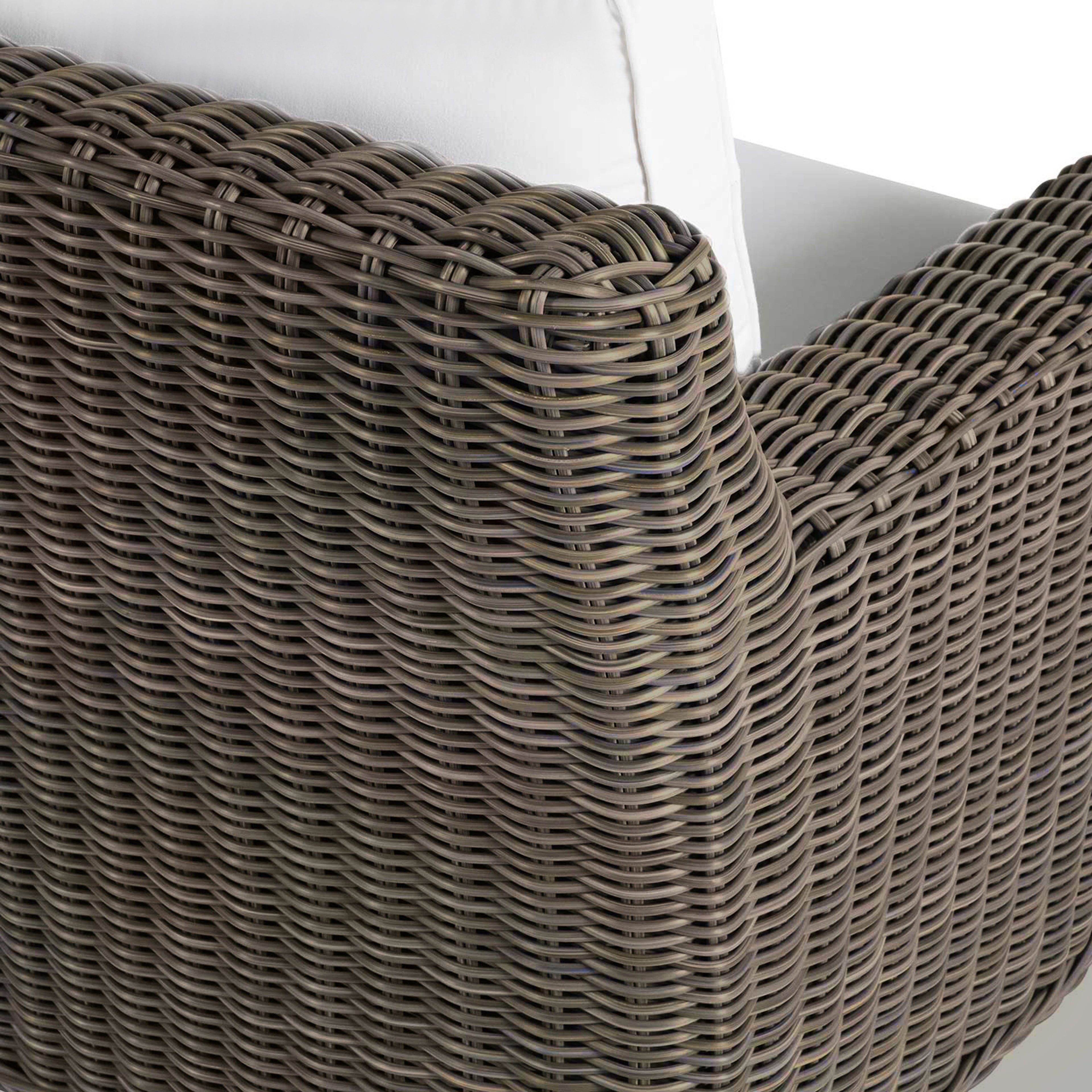 Rustic Resin Wicker Outdoor RAF Sectional Sofa