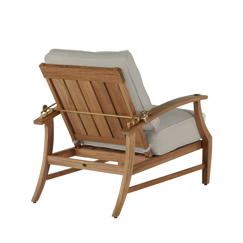 QS Croquet Teak Recliner, Natural Teak-Linen Dove
