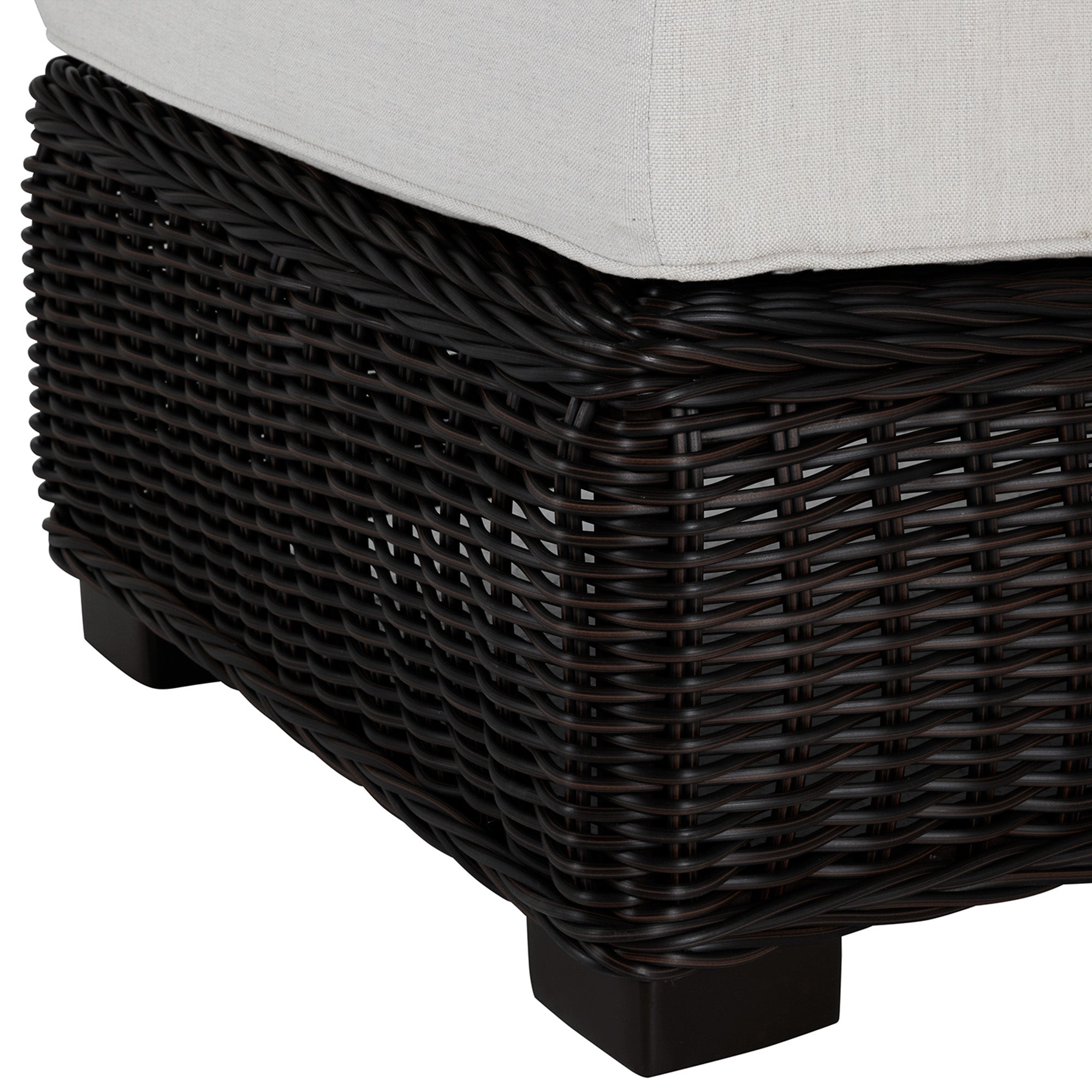 Rustic Woven Wicker Sectional Slipper Chair