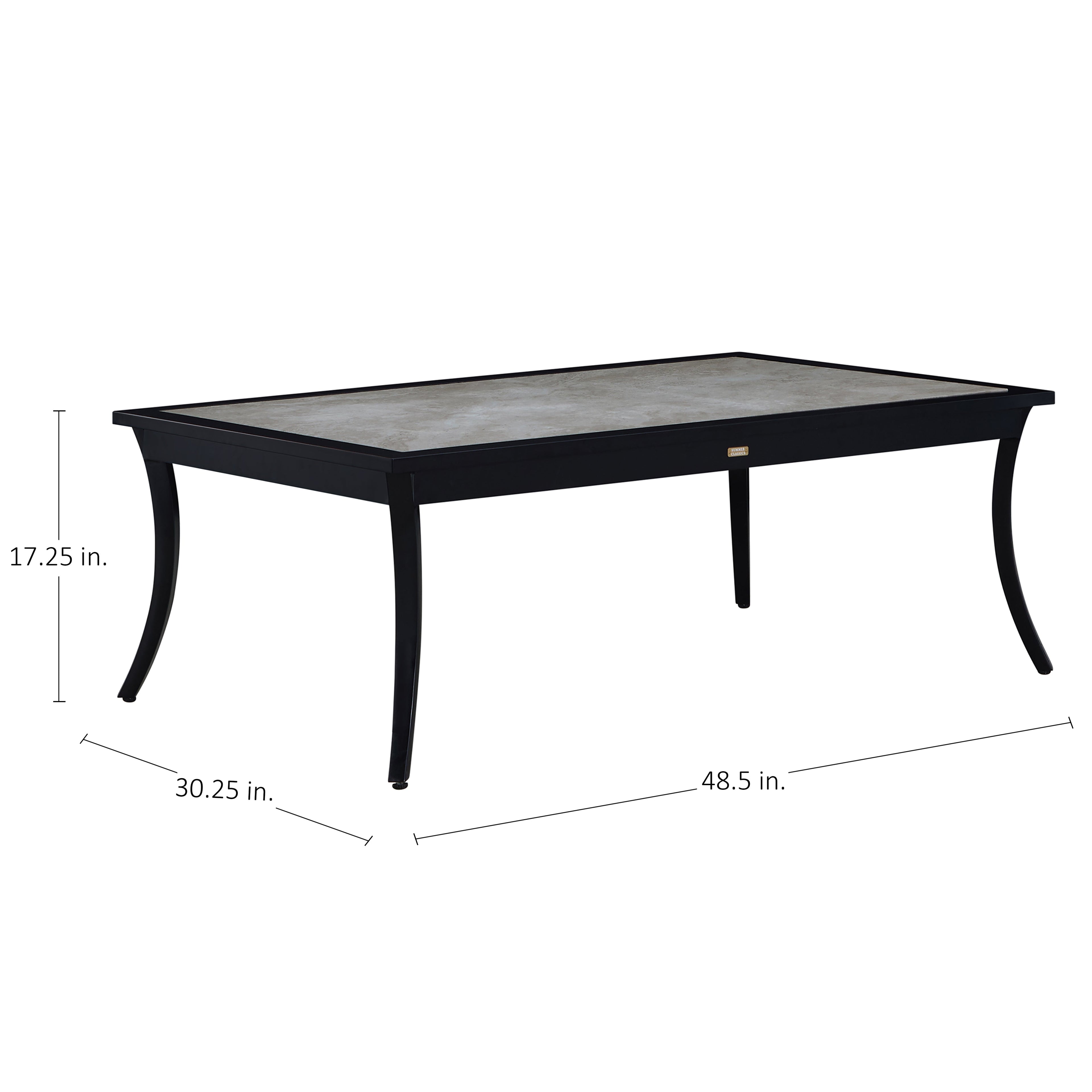 Bermuda Aluminum with Porcelain Top Coffee Table