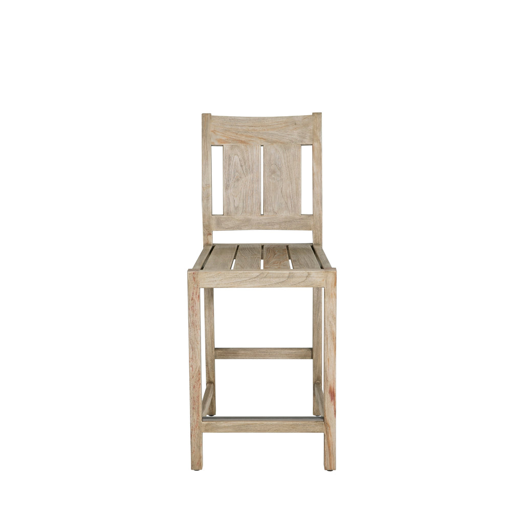 Croquet Teak Outdoor Transitional Counter Stool