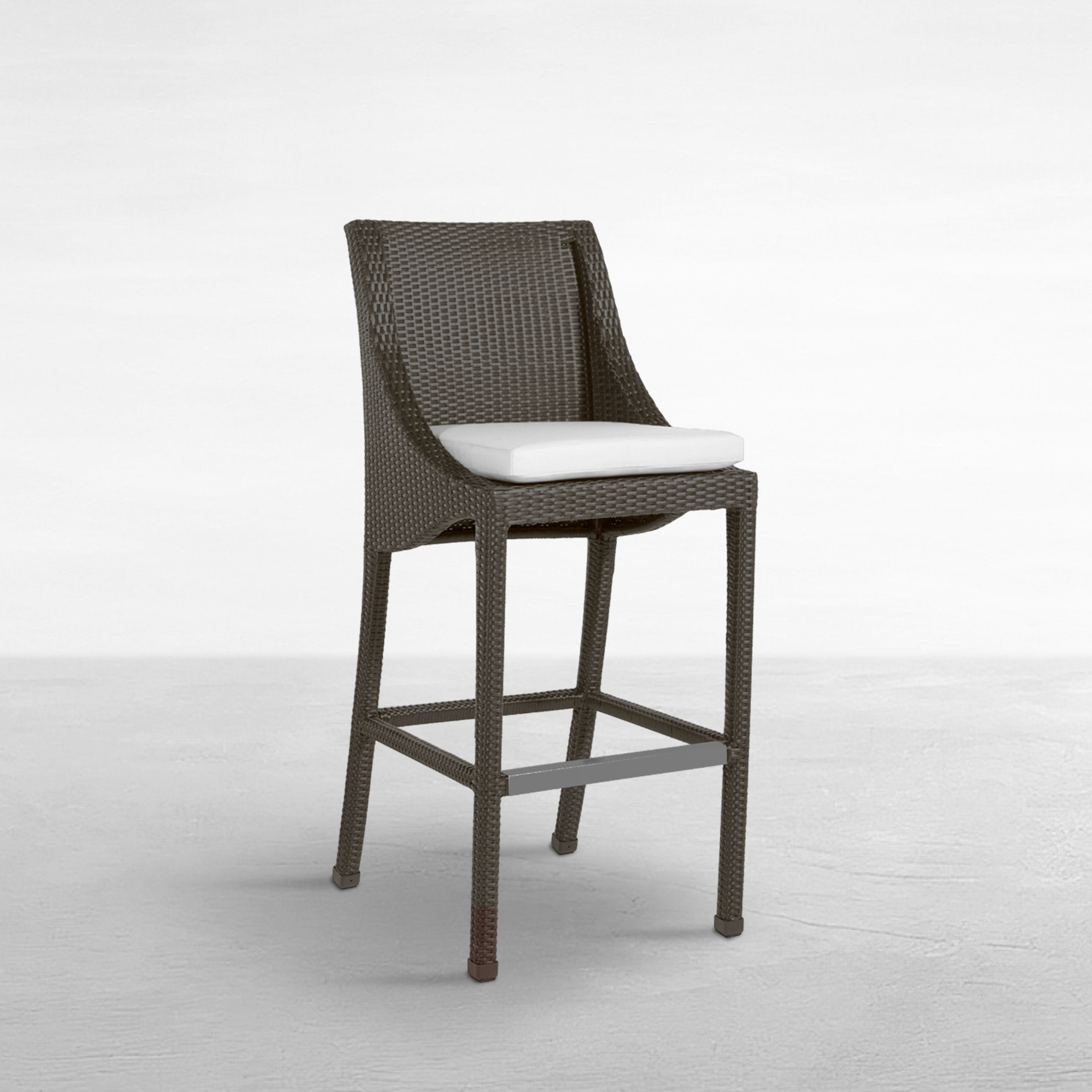 Athena Woven Resin Wicker Outdoor Bar Stool