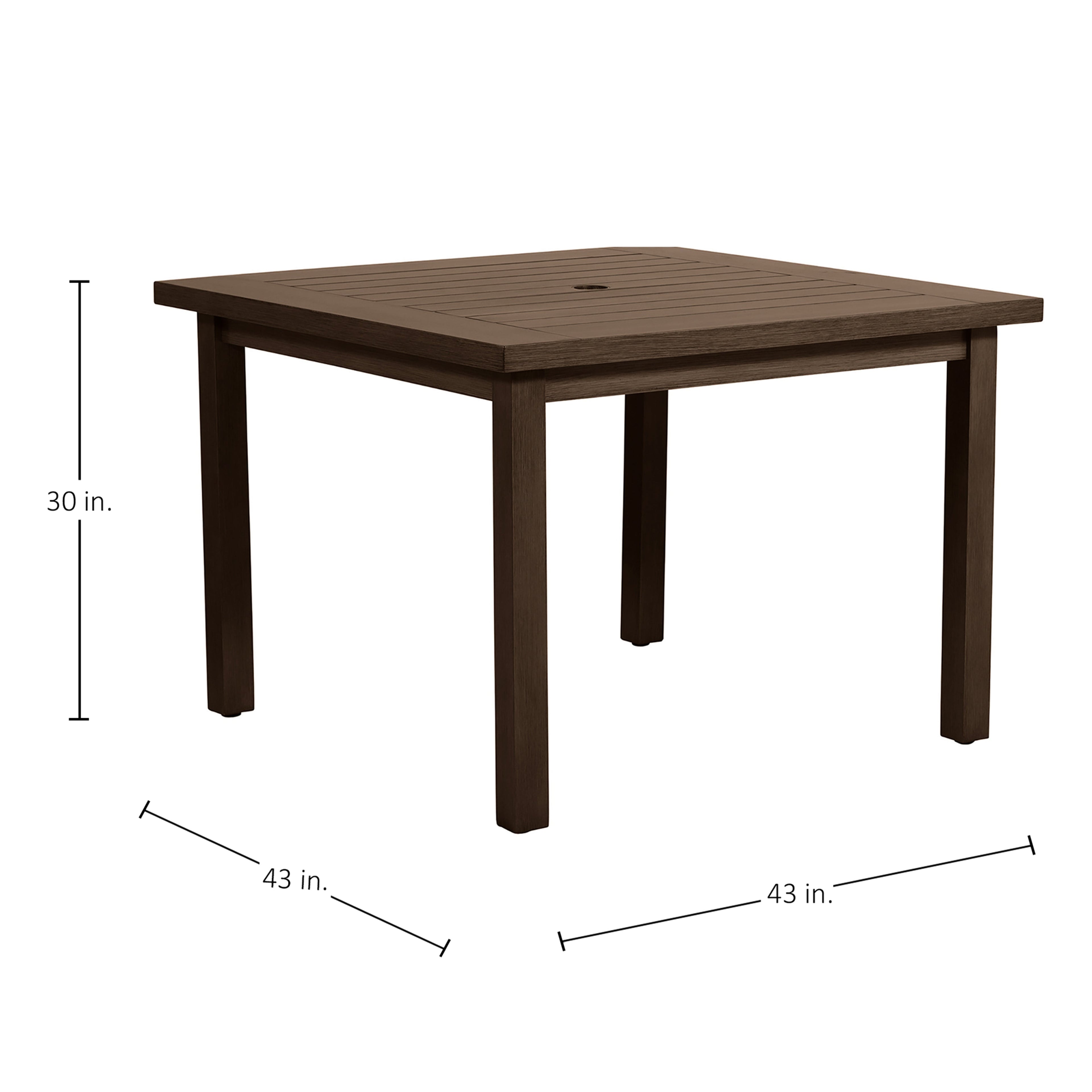 Club Aluminum 43" Square Outdoor Dining Table