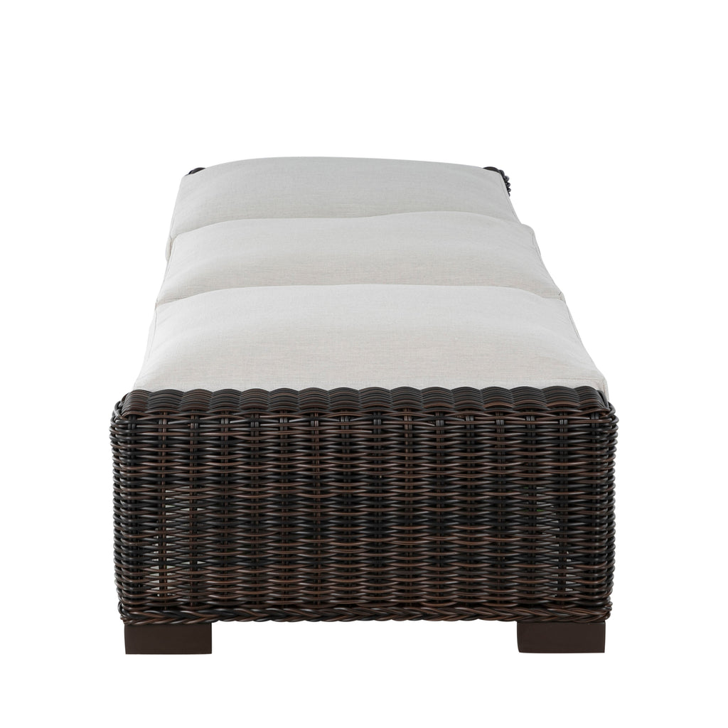 Rustic Wicker Outdoor Armless Chaise Lounge