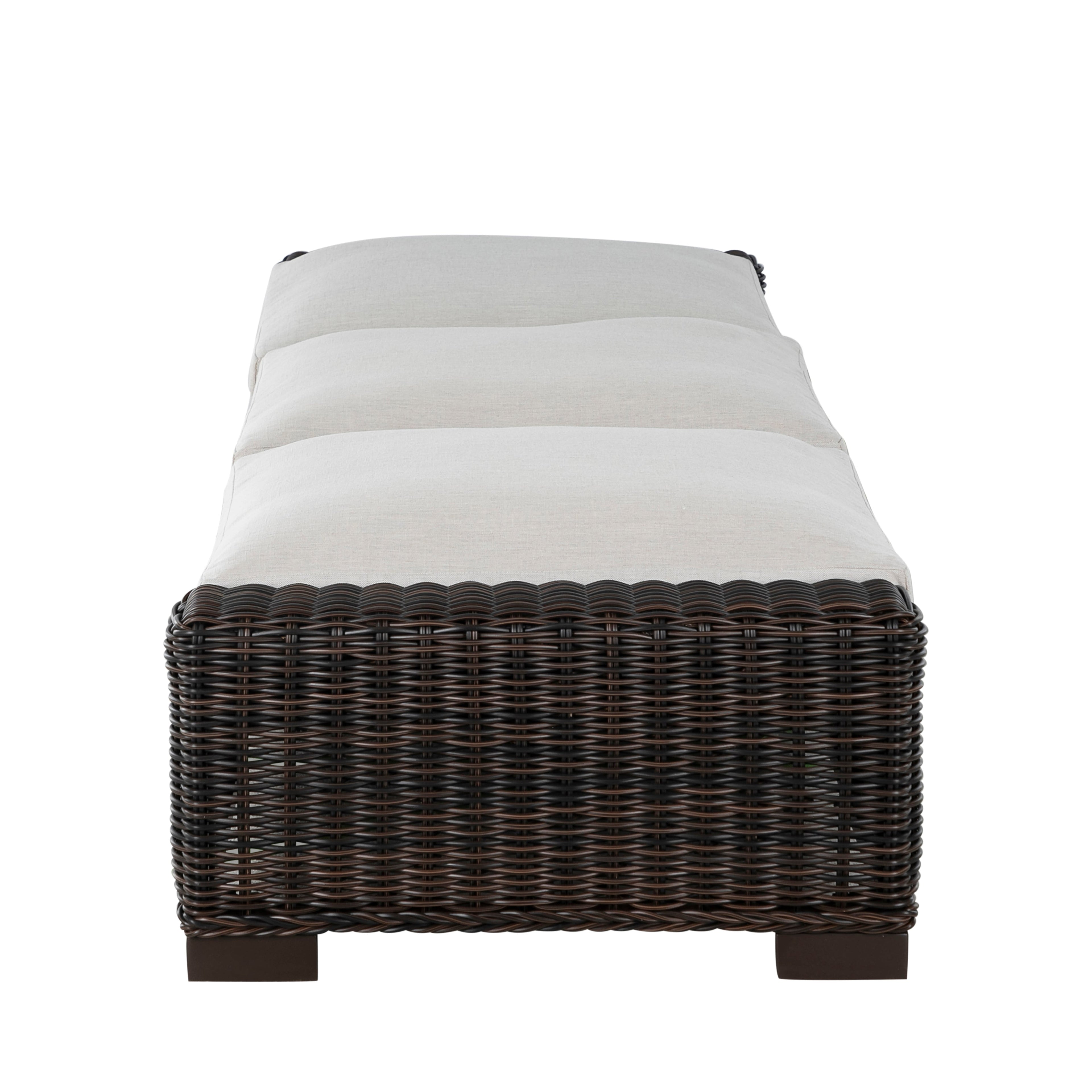 Rustic Wicker Outdoor Armless Chaise Lounge