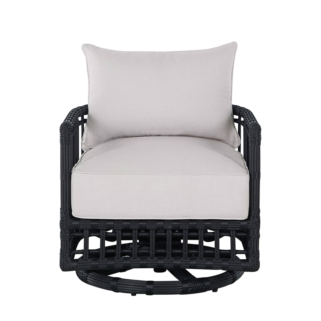 Newport Wicker Woven Outdoor Barrel Swivel Chair