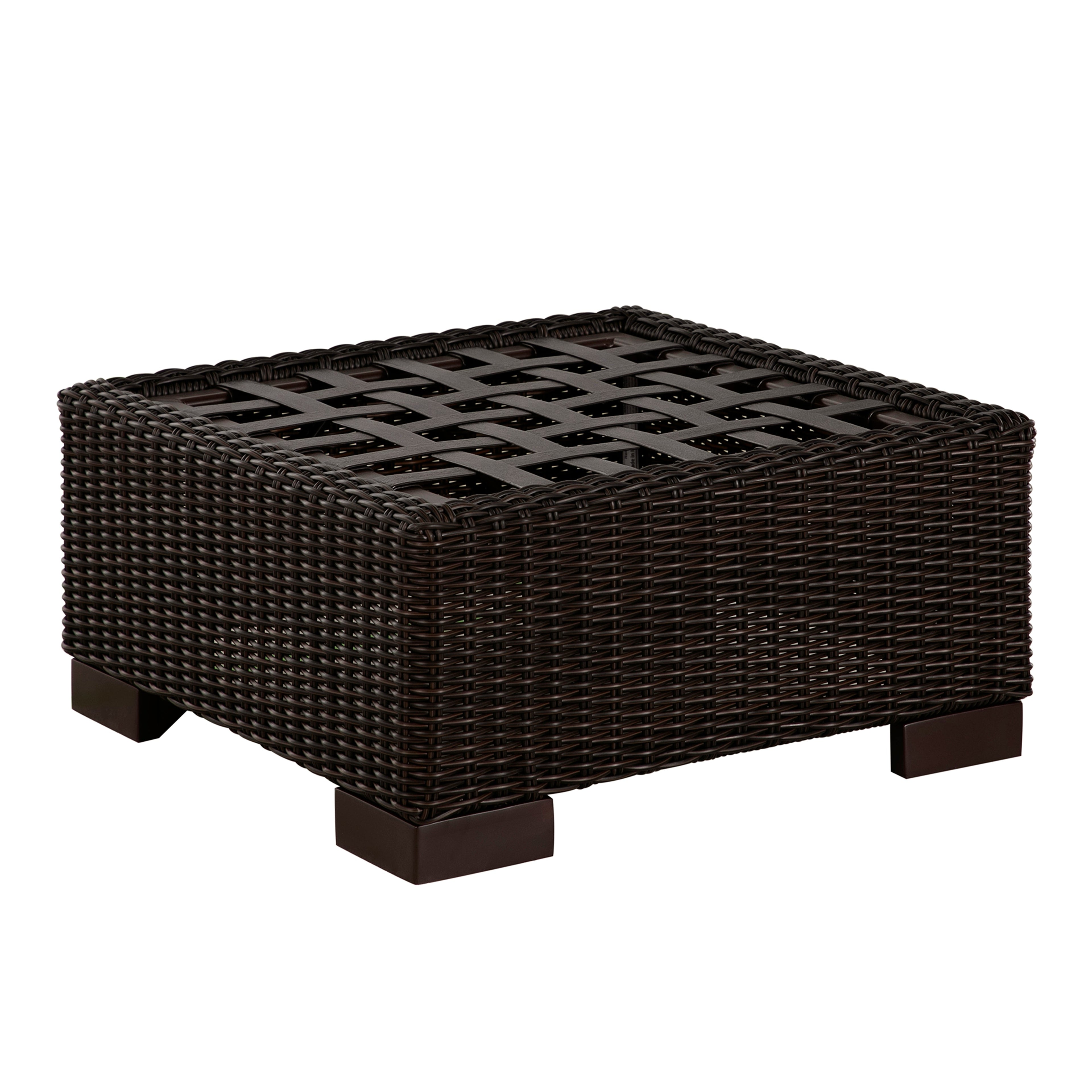 Club N-Dura Resin Wicker Outdoor Woven Ottoman