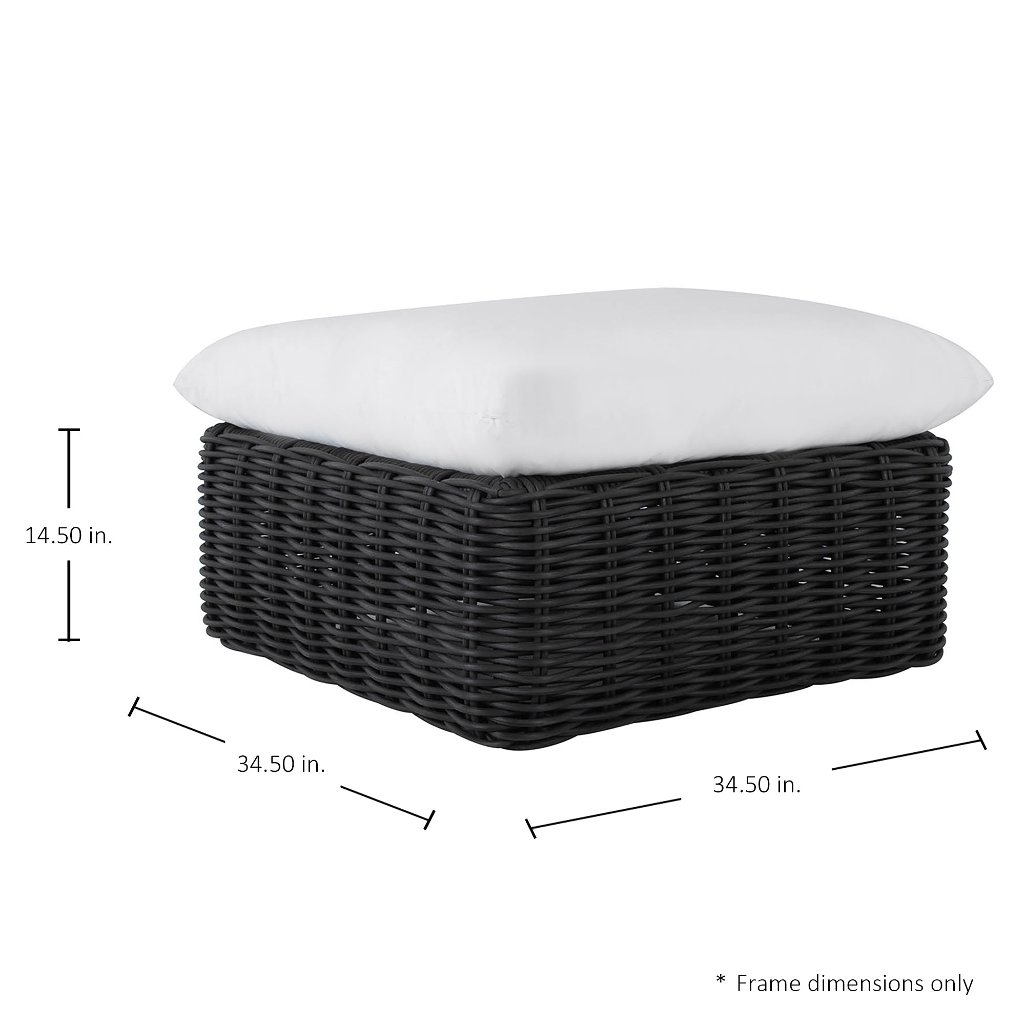 Montecito N-Dura Resin Outdoor Woven Ottoman