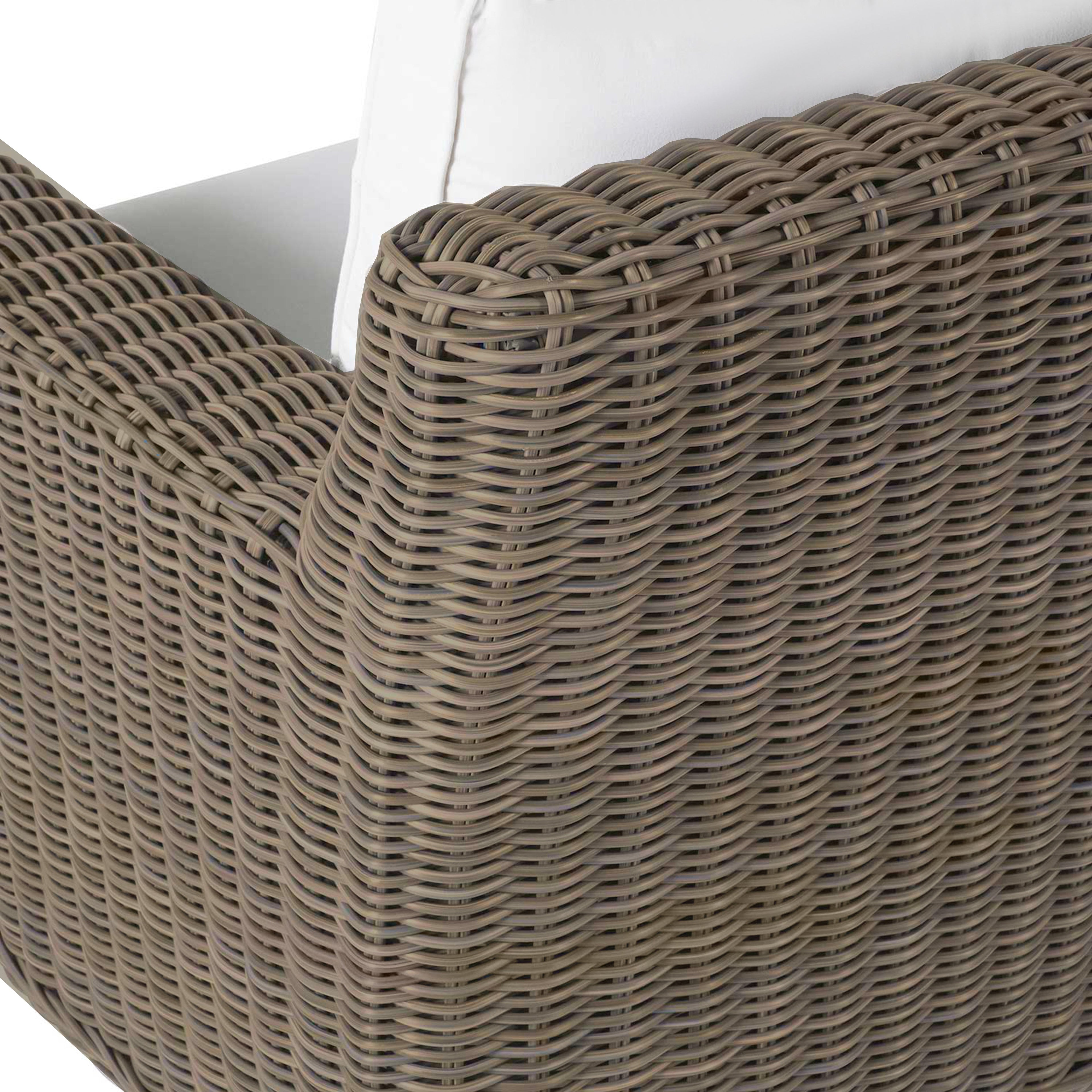 Rustic Resin Wicker Outdoor LAF Sectional Sofa