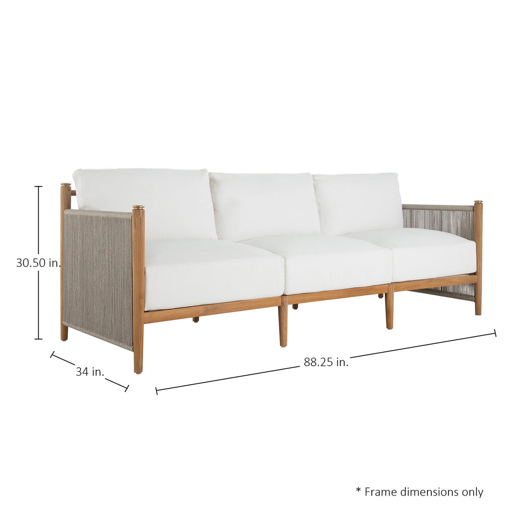 Pacifica Teak Rope Brass Outdoor Sofa