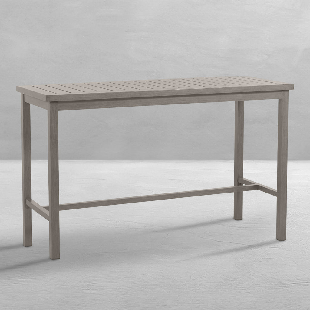 Club Aluminum 67"x 28" Rectangle Outdoor Bar Table
