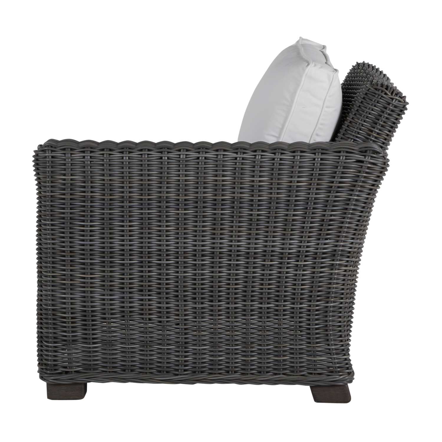 Rustic Resin Wicker Outdoor RAF Sectional Sofa